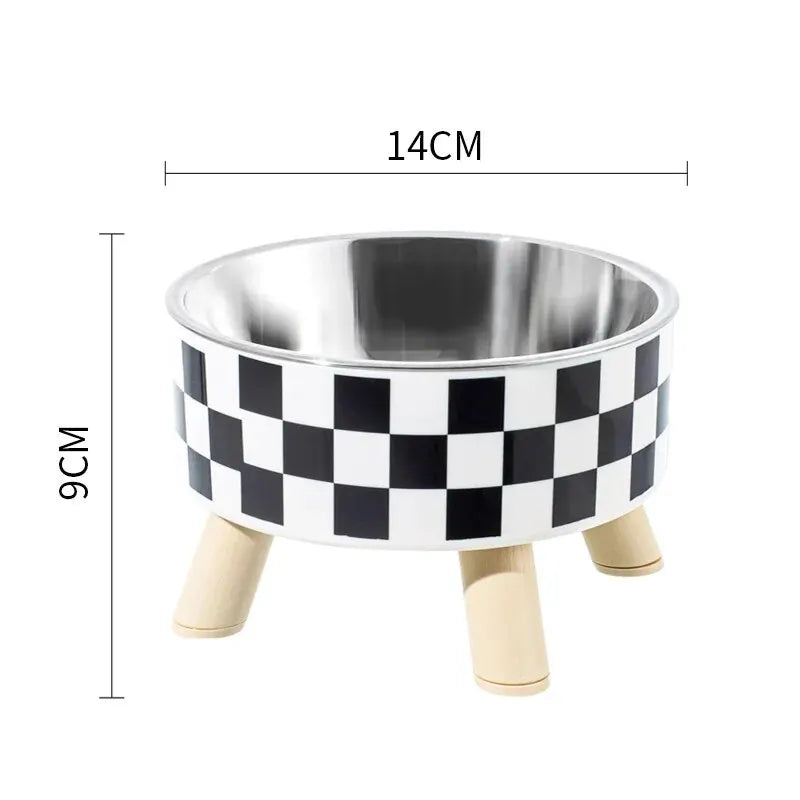 A Cat Bowl For Cats And Dogs - Tall Polka-Dot Stainless...