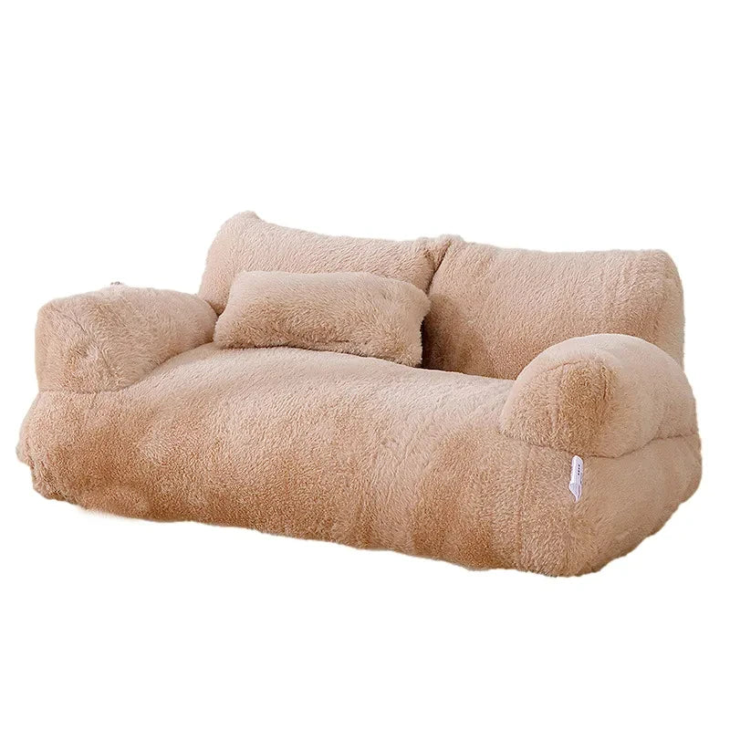 Luxury Cat Bed Sofa - Winter Warm Plush Nest for Small...