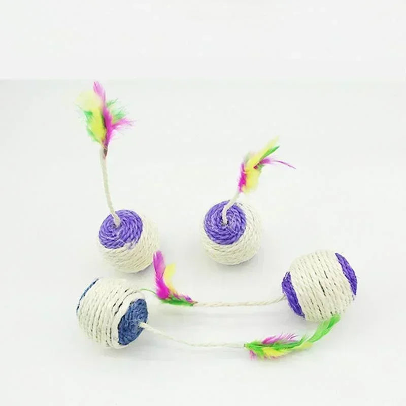 Sisal Scratching Ball Cat Toy - Interactive Training Toy...