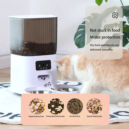 Double Bowls Smart Automatic Cat Feeder With Camera