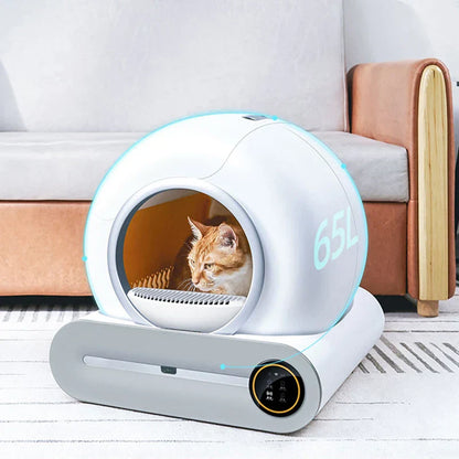 Automatic Cat Litter Box Capacity Self Cleaning Fully...