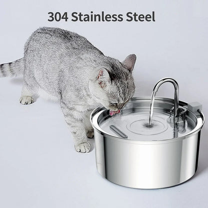 Stainless Steel Automatic Pet Water Fountain USB Mute...