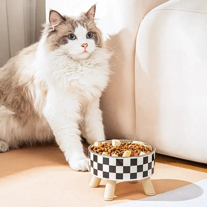 A Cat Bowl For Cats And Dogs - Tall Polka-Dot Stainless...