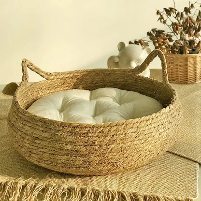 Handmade Vine Woven Cat Nest - Detachable Washable...