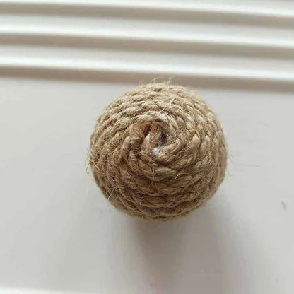 Handmade Sisal Cat Sounding Balls - Interactive Toy for...