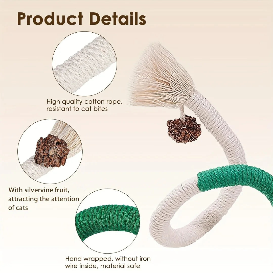 Cotton Cat Chew Toy for Teeth Cleaning - Catnip Rope...