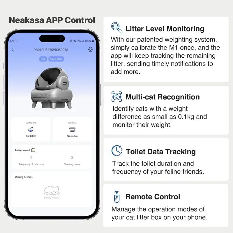 Smart Cat Litter Box App Controlled Automatic Self...