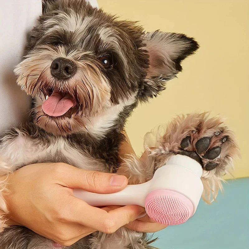 Silicone Pet Paw Cleaner & Massage Brush - Dual-Sided...