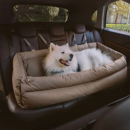 Pet Outing Lathe Luxury Faux Leather Dog Car Seat...