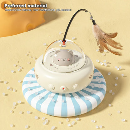 Electric Cat Interactive Toy with Feather Teaser Wand...