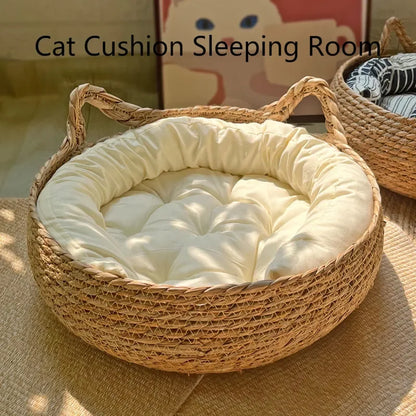 Handmade Vine Woven Cat Nest - Detachable Washable...