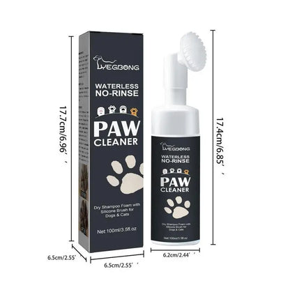 Rinse-Free Pet Foot Cleaner Foam with Silicone Brush...