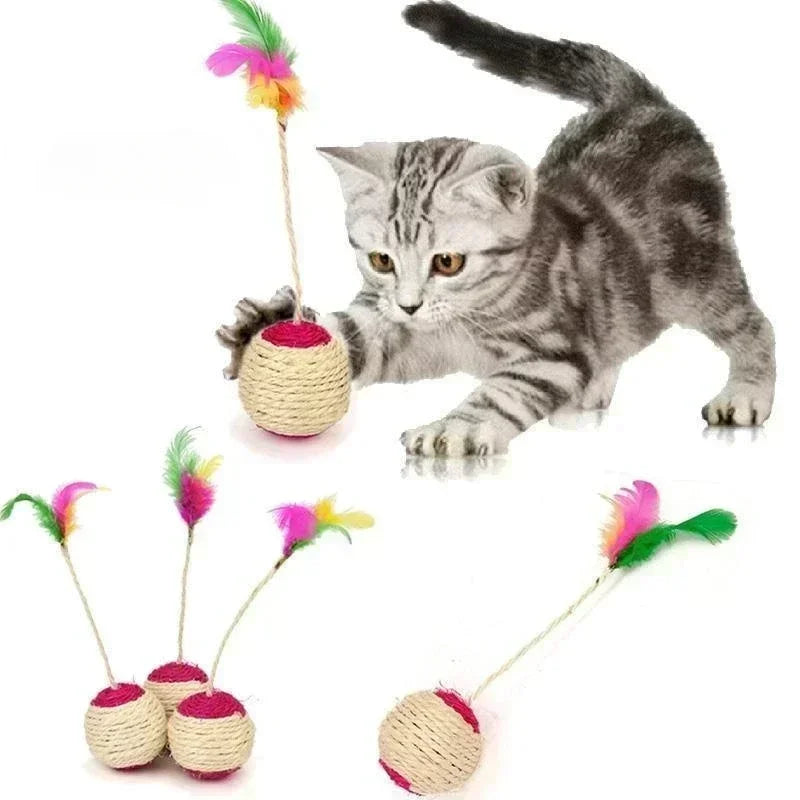 Sisal Scratching Ball Cat Toy - Interactive Training Toy...