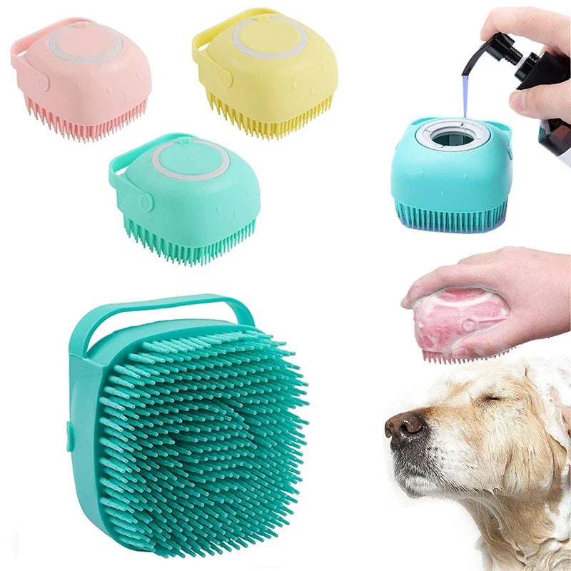 Silicone Dog Grooming Massage Gloves - Pet Bath Brush...