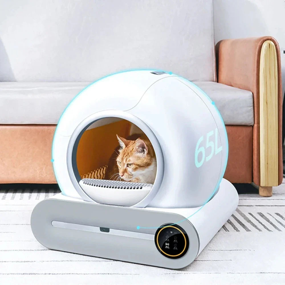 Cat Litter Box Large Space Smart WiFi Auto Clean...