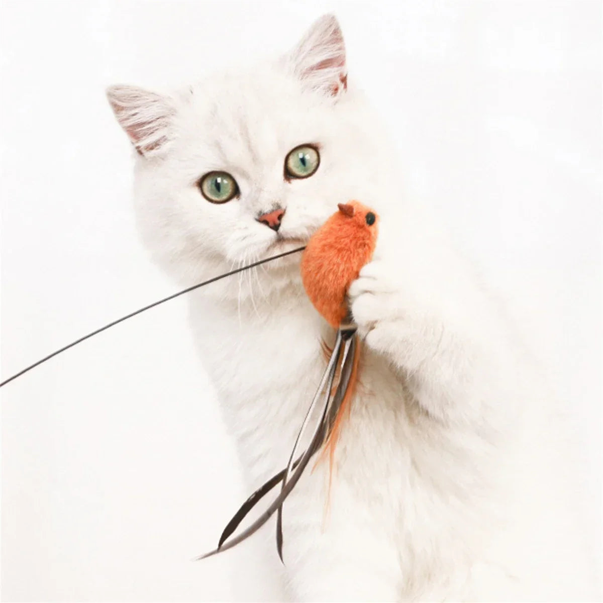 Simulated Bird Cat Toys - Upgraded Feather Teasing...