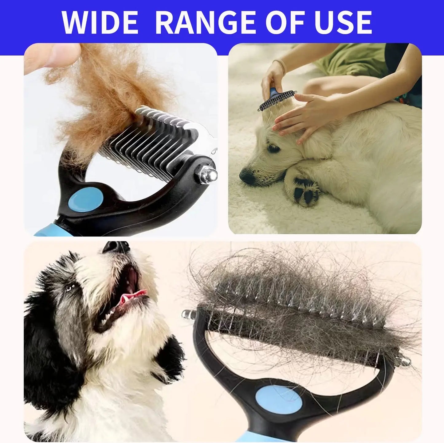 Pet Grooming Care Deshedding Brush for Dogs & Cats - Fur...