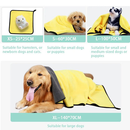 Absorbent Quick Drying Pet Towels for Dogs & Cats - Soft...