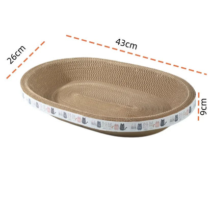 Corrugated Cat Scratcher - Round Oval Grinding Toy...