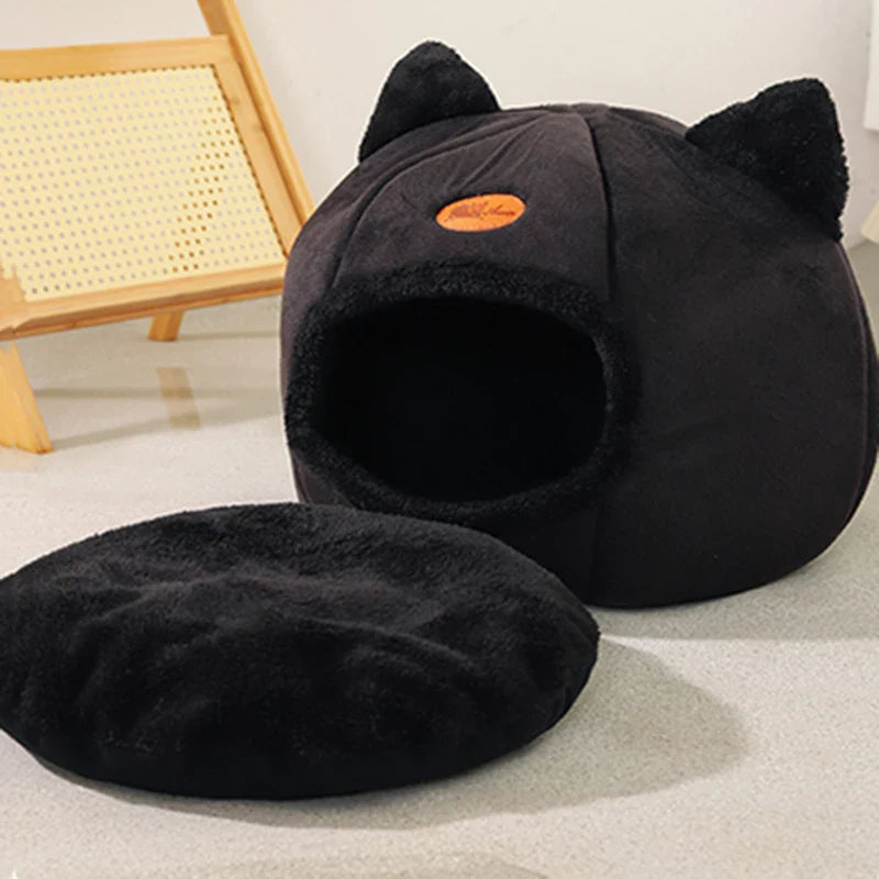 New Deep Sleep Comfort Cat Bed - Cozy Indoor Cave Nest...