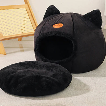 New Deep Sleep Comfort Cat Bed - Cozy Indoor Cave Nest...
