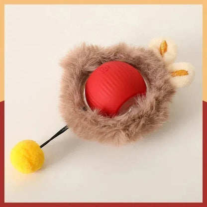 Plush Cat Interactive Ball Toy Automatic Rolling Ball...
