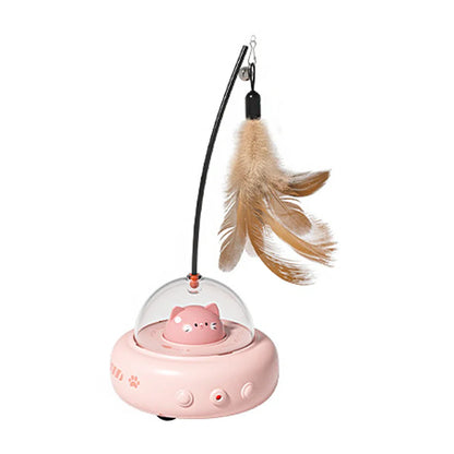 Electric Cat Interactive Toy with Feather Teaser Wand...