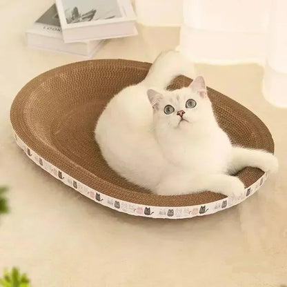 Corrugated Cat Scratcher - Round Oval Grinding Toy...