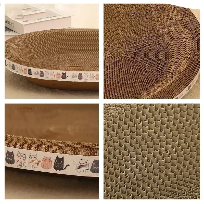 Corrugated Cat Scratcher - Round Oval Grinding Toy...