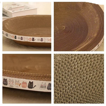 Corrugated Cat Scratcher - Round Oval Grinding Toy...
