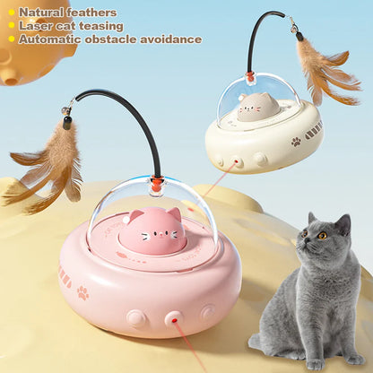 Electric Cat Interactive Toy with Feather Teaser Wand...