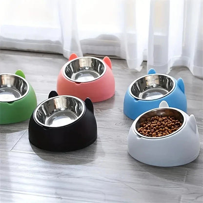 Cat Dog Bowl Raised Non Slip Tilt Feeder for Pets