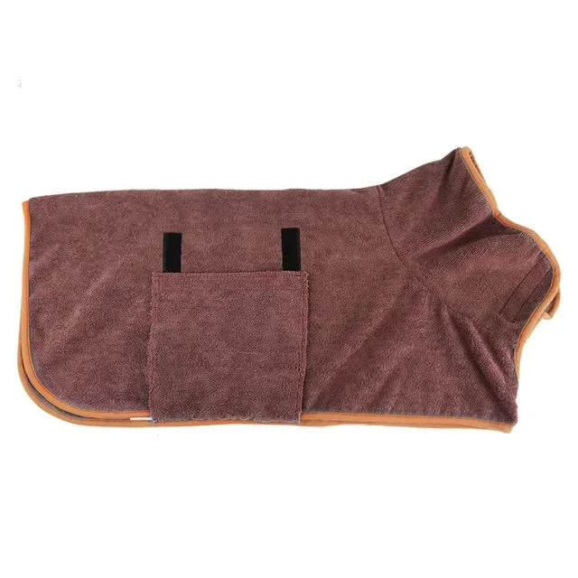 Microfiber Dog Bathrobe Towel - Adjustable Absorbent...