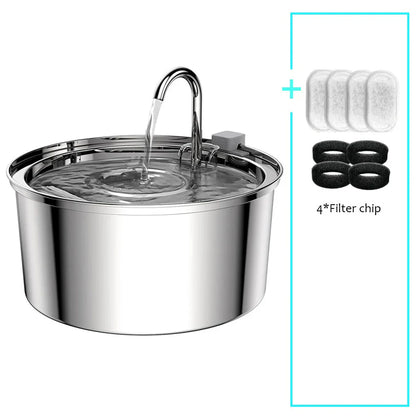 Stainless Steel Automatic Pet Water Fountain USB Mute...