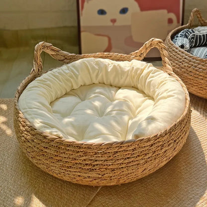 Handmade Vine Woven Cat Nest - Detachable Washable...