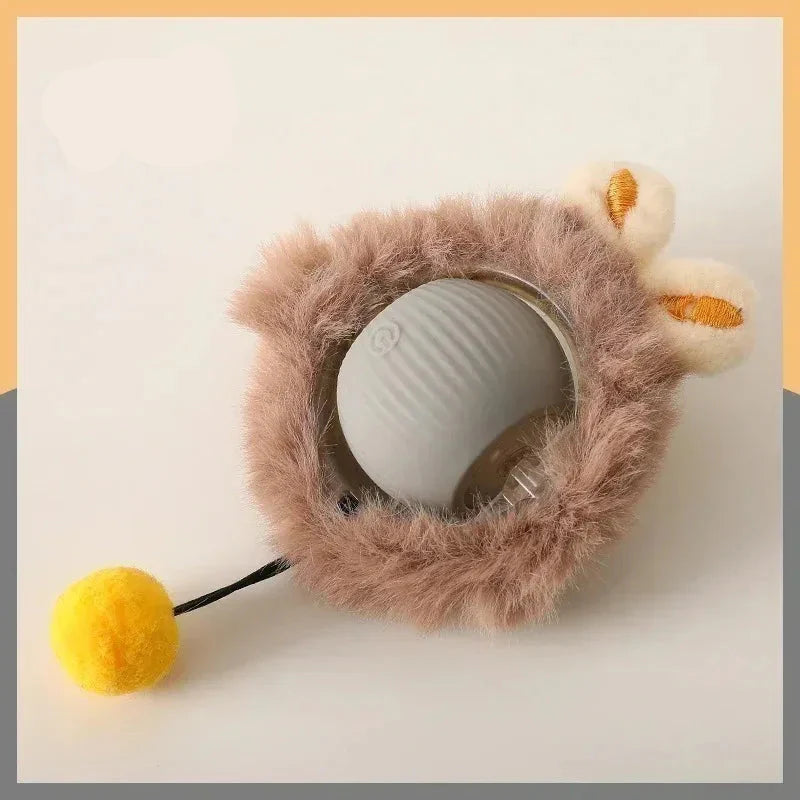 Plush Cat Interactive Ball Toy Automatic Rolling Ball...