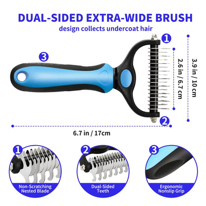 Pet Grooming Care Deshedding Brush for Dogs & Cats - Fur...
