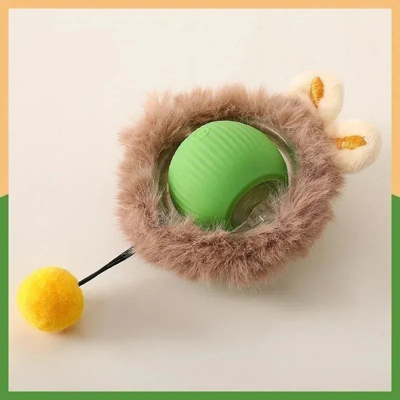 Plush Cat Interactive Ball Toy Automatic Rolling Ball...