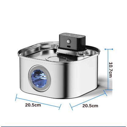 Cat Water Fountain Stainless Steel Wireless Auto...