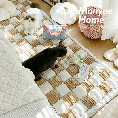 Garden Protective Couch Cover Thicken Plush Sofa Mat...