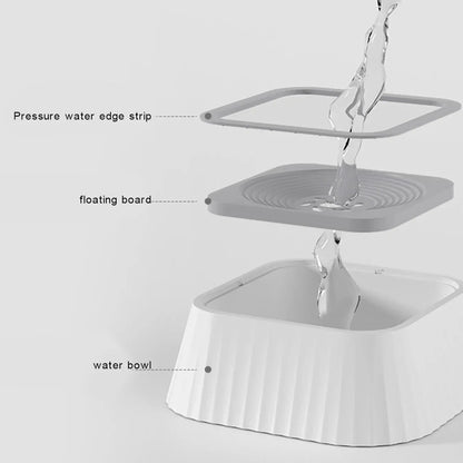 Pet Water Fountain with Floating Plates No Spill Bowl...
