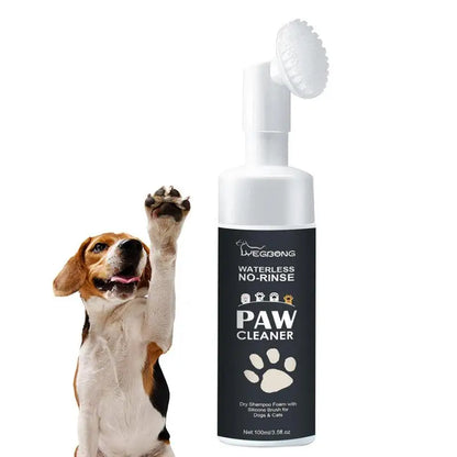 Rinse-Free Pet Foot Cleaner Foam with Silicone Brush...