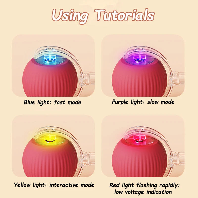 Plush Cat Interactive Ball Toy Automatic Rolling Ball...