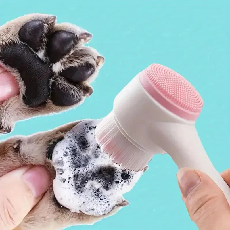Silicone Pet Paw Cleaner & Massage Brush - Dual-Sided...
