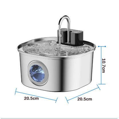 Cat Water Fountain Stainless Steel Wireless Auto...