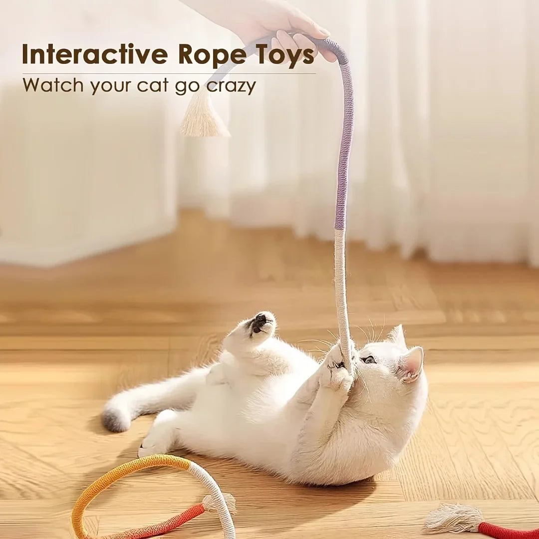 Cotton Cat Chew Toy for Teeth Cleaning - Catnip Rope...
