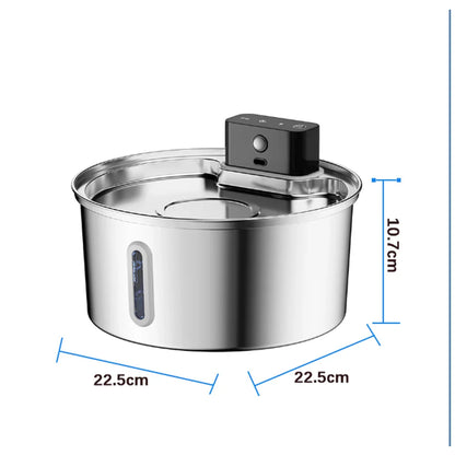 Cat Water Fountain Stainless Steel Wireless Auto...