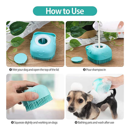 Silicone Dog Grooming Massage Gloves - Pet Bath Brush...