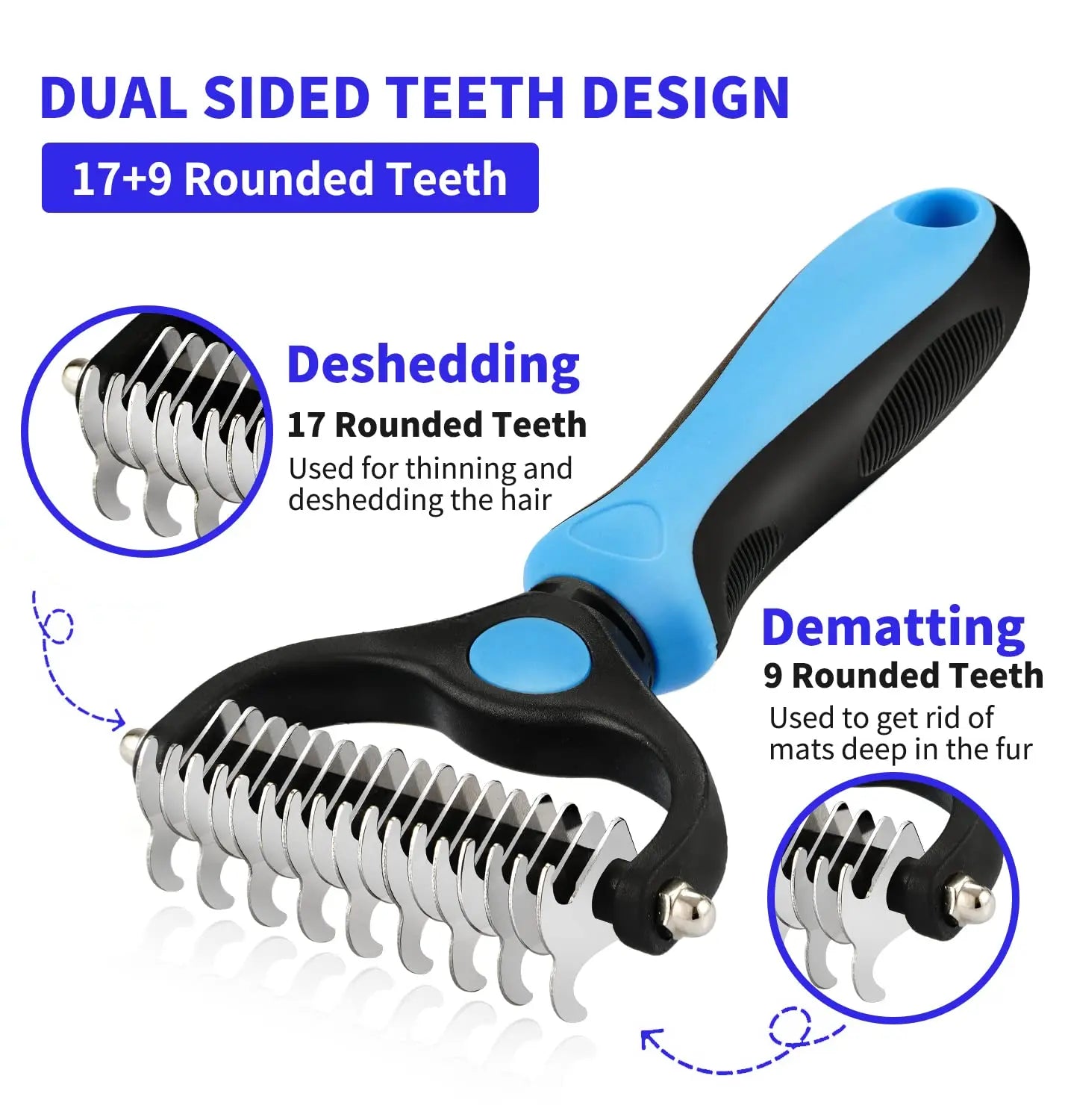 Pet Grooming Care Deshedding Brush for Dogs & Cats - Fur...