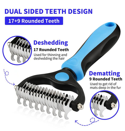 Pet Grooming Care Deshedding Brush for Dogs & Cats - Fur...